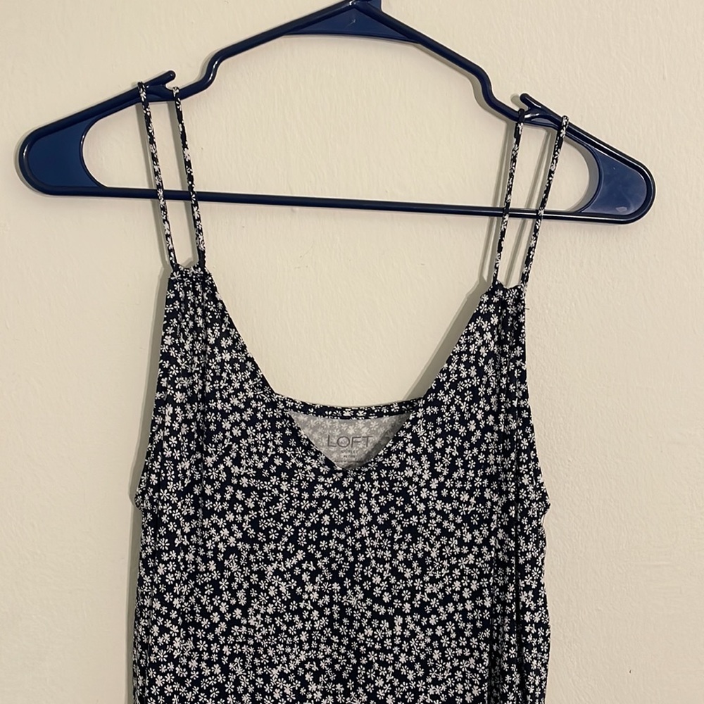 LOFT Blue Floral Tank - Picture 2 of 4